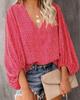 1116 eBay New, European and American Style V-neck Color Lantern Sleeve Shirt, Women's Shirt