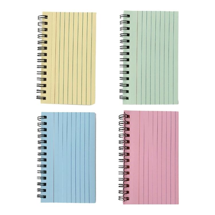 4 Pack Assorted Color Tear Off Notepads Metal Coil Binding Note Cards Pocket Size For Organizing Note Tasks