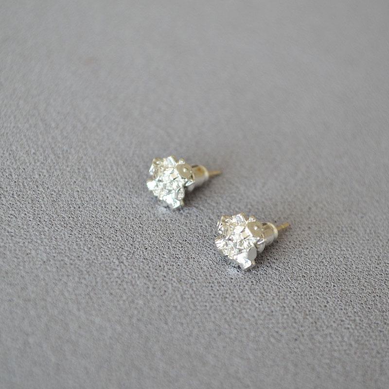 

Минималистичные серьги-пусеты с неровными кристаллами, с позолоченными и посеребренными иглами из серебра 925 пробы серебряный