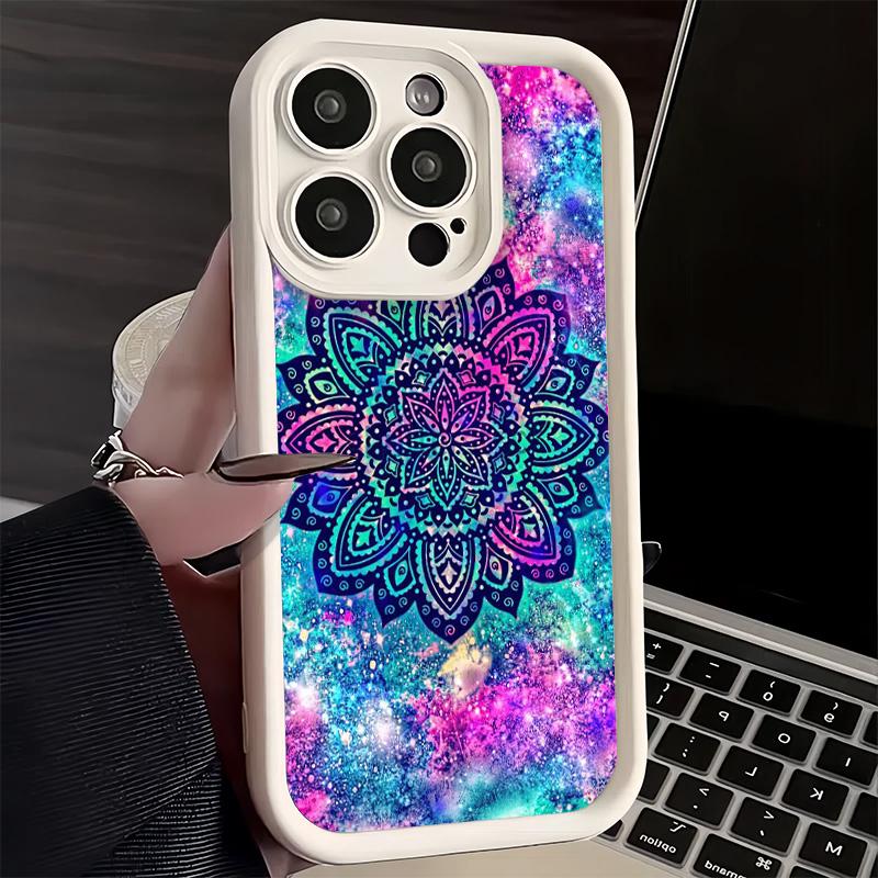 Phone Case for iPhone 17 Air 16E 15 16 Pro Max Mandala Sunflower Dreamy Style Cover 14 Plus 13 12 Mini Soft Shell Silicone Funda