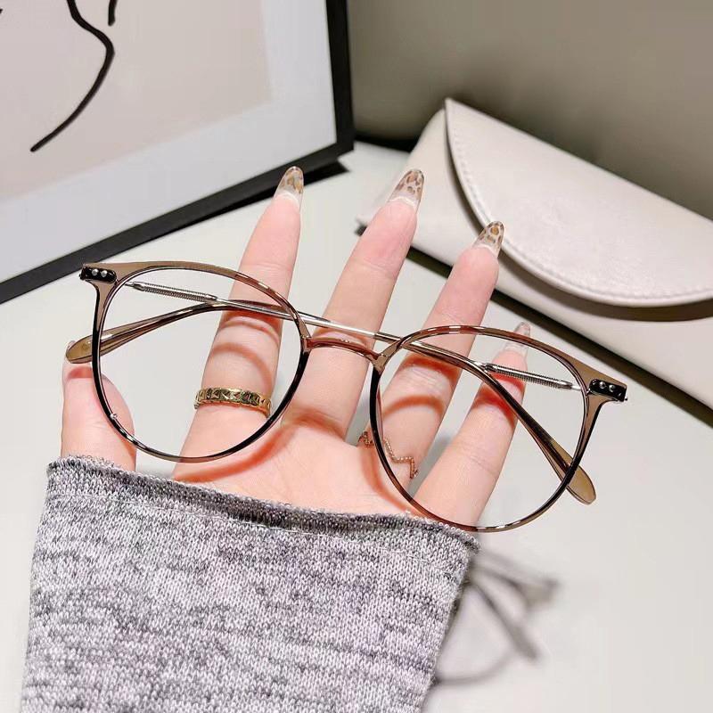 

Vintage Circular Fashionable Finished Myopia Eyeglasses Spectacle Frame Frame Ladies Blue Light Blocking Myopic Eyewear Men Diopter -1.5 -0.5 -1.25 0