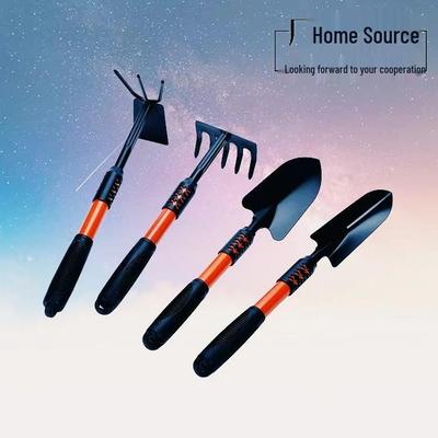 Sada zahradnických nástrojů s prodlouženou rukojetí pro sázení květin, kopání, pletí a hrabání