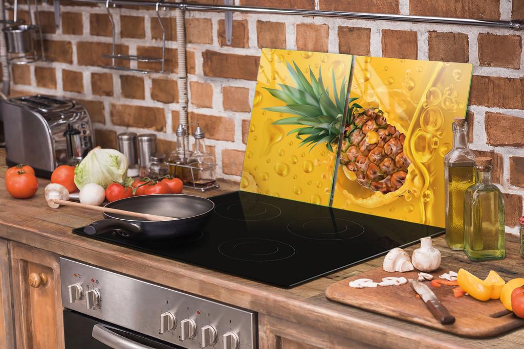 SZKLANA PŁYTA OCHRONNA DESKA 75x52 ANANAS