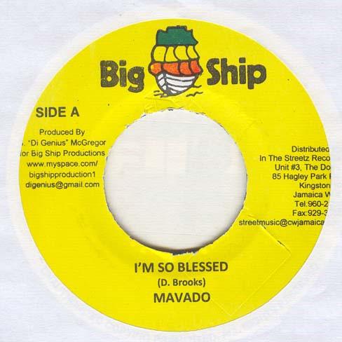 

7inch Record MAVADO - I m So Blessed NONE Big Ship Jamaica Reggae, Ska & Dub Used