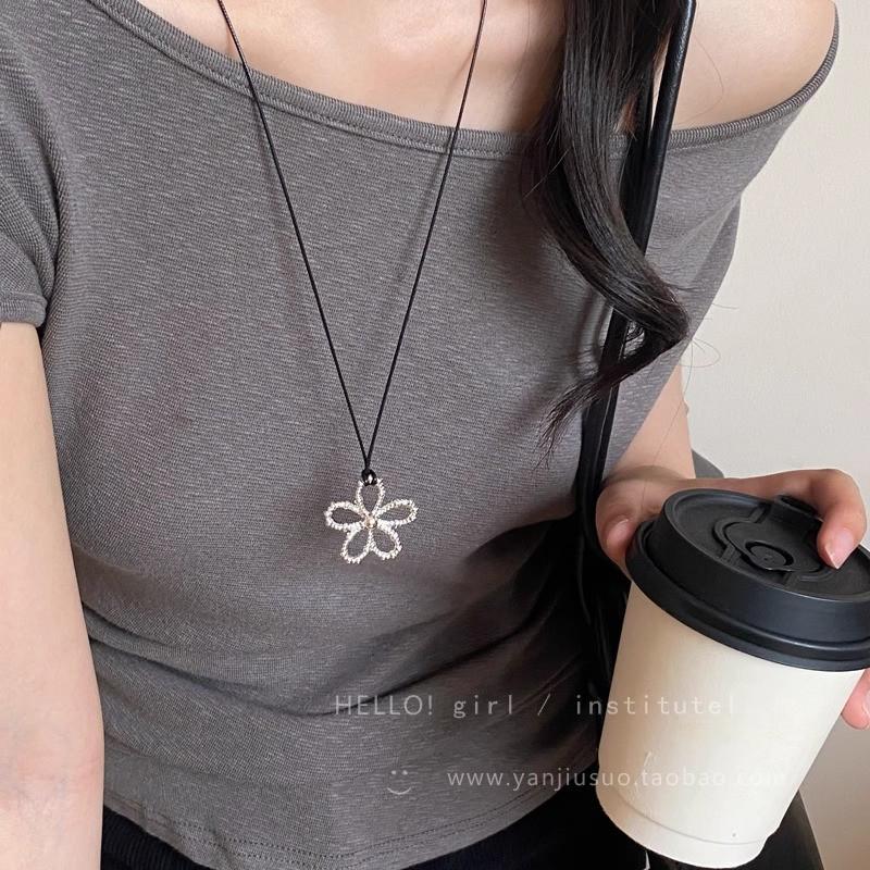 Women's Minimalist Water Drop Pendant Necklace - Versatile Autumn/Winter Fashion Long Sweater Chain