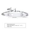 Custom Personalized Name ID Bracelet Gilrs Boy Gifts, Stainless Steel Curb Chain Link Crown Bracelet Not Allergic