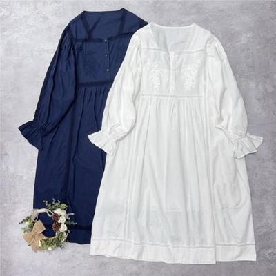 Vestido Cuadrado de Primavera Verano Encaje Bordado Simple Cómodo Forrado Línea A Vestidos para Mujer