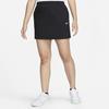 Nike Solid Color Logo Print High Waist Straight Mini Skirt Women Bottoms Black DM6252-010
