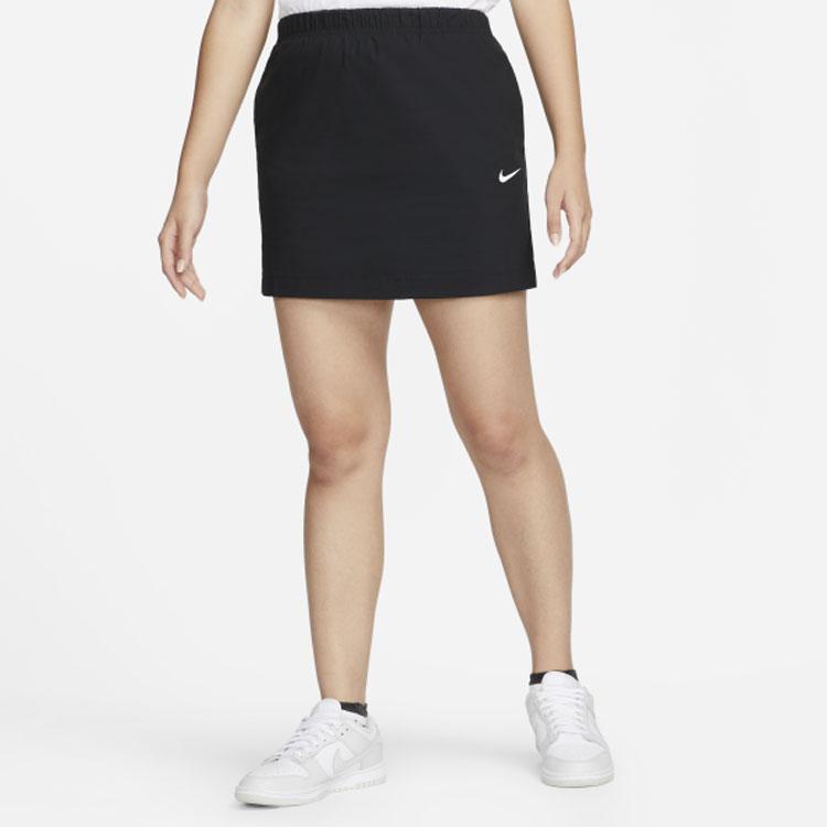 Женские однотонные прямые мини-юбки с высокой талией и логотипом Nike — фото 4