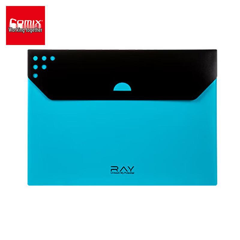 COMIX RAY Series A4 Opaque Snap-Button File Folders, Blue 10-Pack