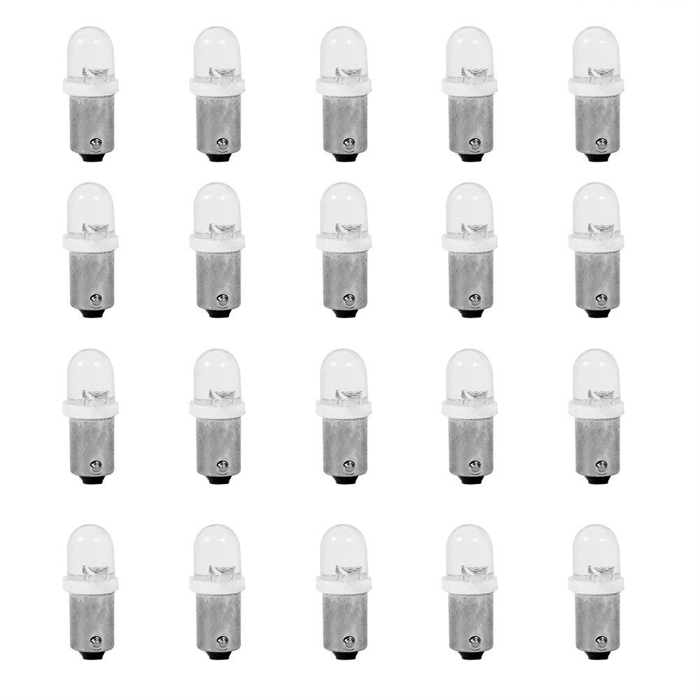 Akozon 20pcs Led Bulbs T11 T4W BA9S H6W 1895 Convex Car Led White Dashboard Bulb Led Interior Car Light Replacement