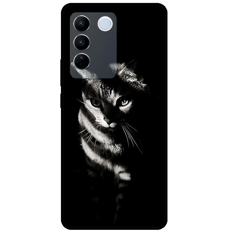 For Vivo V27E V2237 V27 Pro V2230 V 27 Case TPU Soft Silicone Marble Cat Shockproof Cases For Vivo V27 5G V27Pro Bag Funda Cover