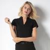 Kustom Kit Ladies Corporate Short Sleeve V-Neck Mandarin Collar Top