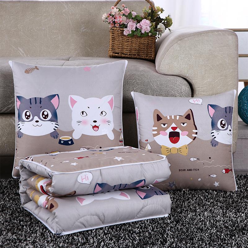 Convertible Pillow Blanket: Backrest, Quilt, Cushion for Sofa, Car, or Office Nap - Ideal for Spring/Summer.