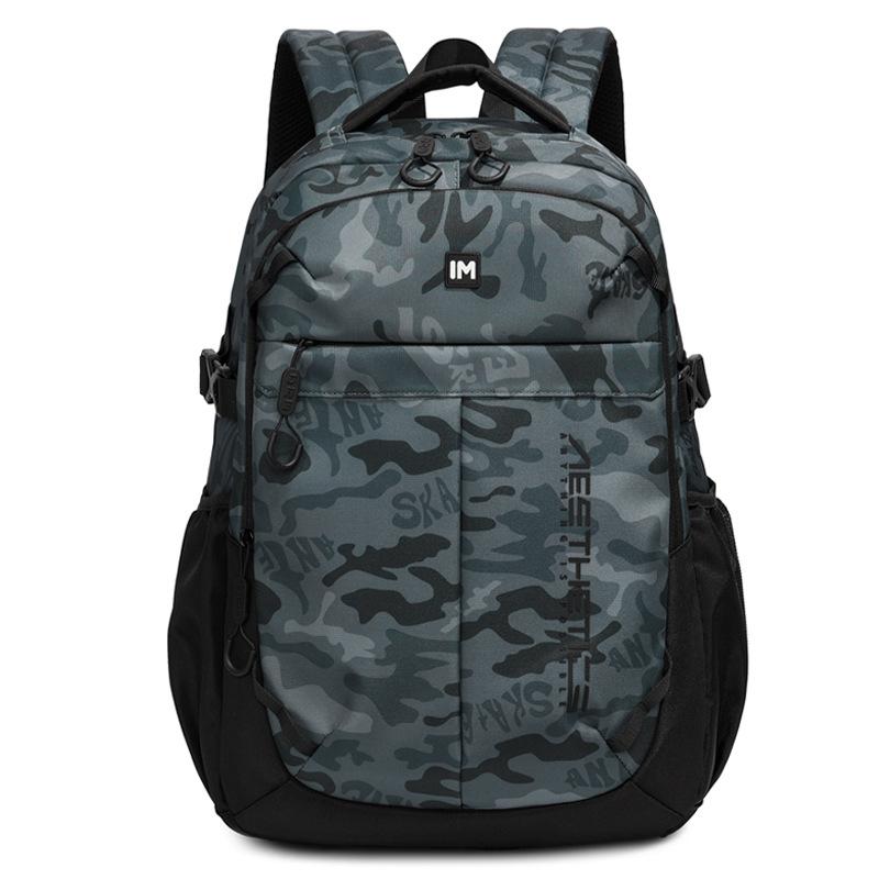 Men's Large Capacity Backpack Junior High School Student Schoolbag Camouflage Print Computer Backpack