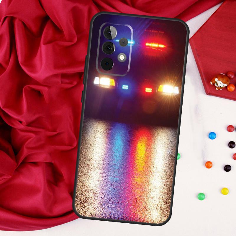 Police Cars Light At Night For Samsung Galaxy A52 A32 A22 A54 A14 A16 A26 A36 A56 A55 A35 A05 A06 A15 A53 A33 A13 Case