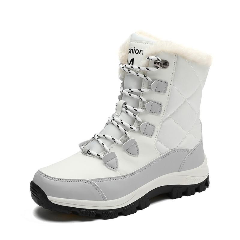 Snow boots women's outdoor travel thickened high-top cotton shoes women's medium boots winter