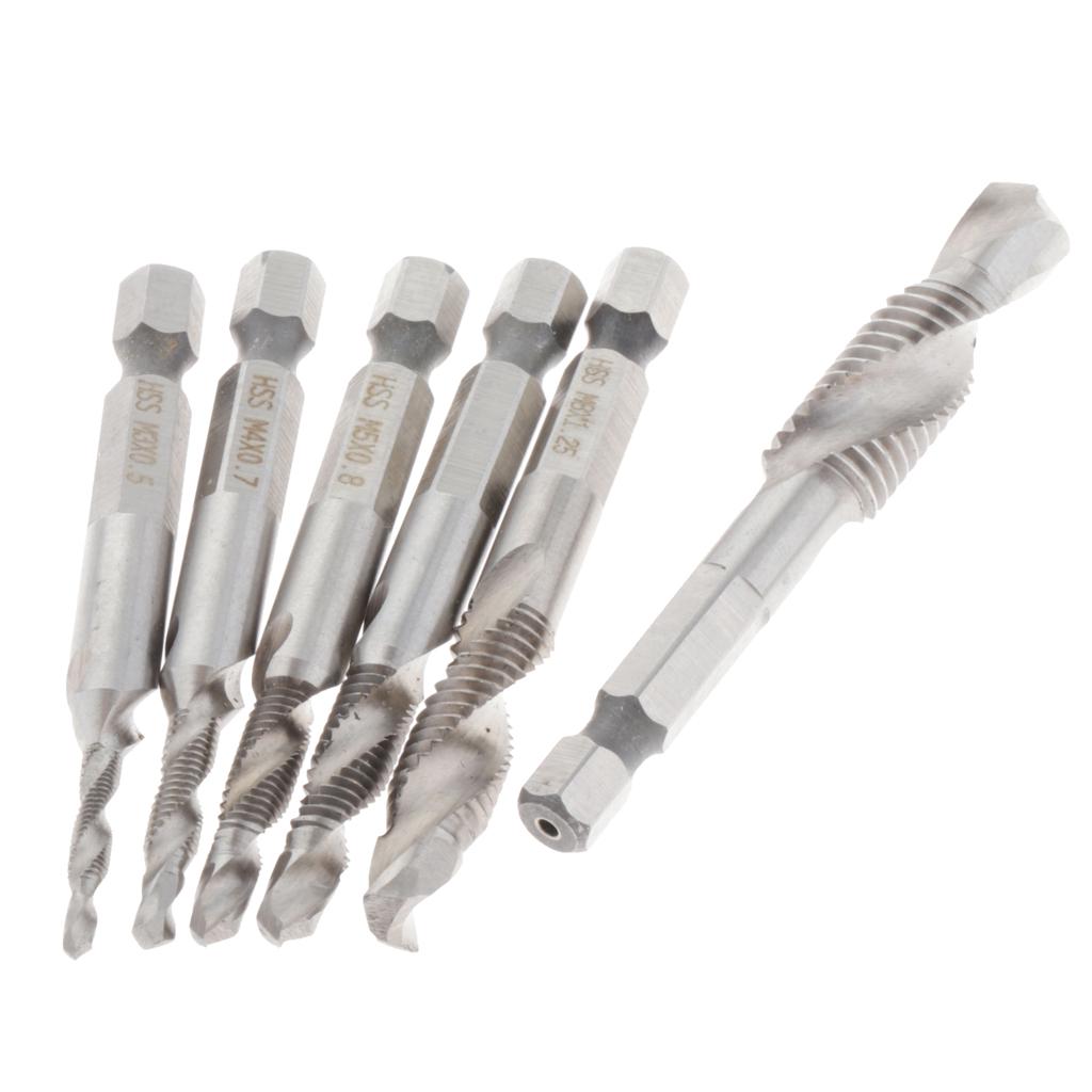 Accessory 6PCS/Lot HSS Drill Bit Metric Thread M3 M4 M5 M6 M8 M10 Titanium Coated Tap Bits 1/4 Hex Shank for Drilling Useful Accessory 6PCS/Lot HSS Drill Bit Metric Thread M3 M4 M5 M6 M8 M10 Titanium Coated Tap Bits 1/4 Hex Shank for Drilling Useful