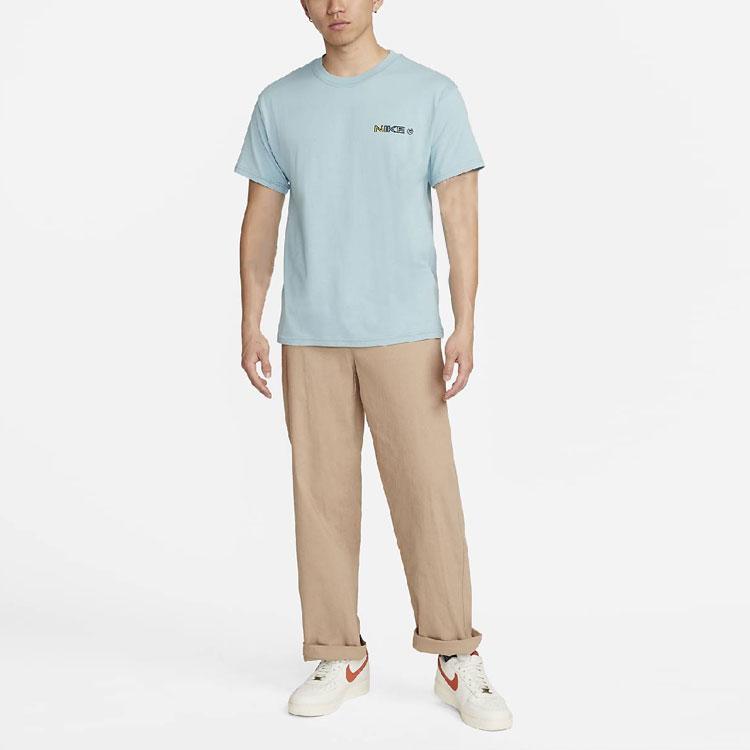 Nike Cartoon Pattern Round Neck Short Sleeve T-Shirt SS22 Men Tops Sky-Blue DR7762-494