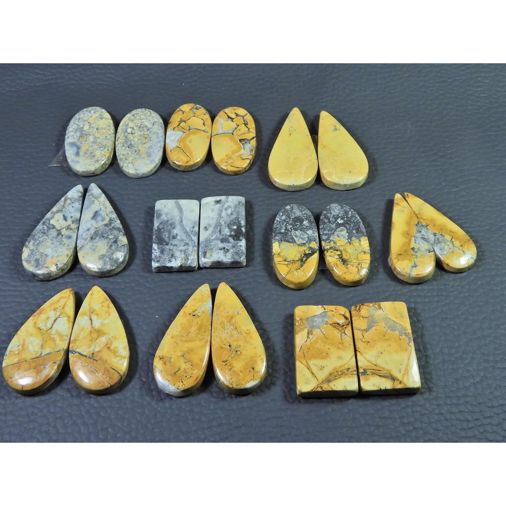 283Cts.Natural Malingano Jasper Matched Pair Mix Cabochon Gemstone 10PairLot C-367