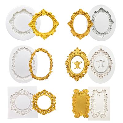 Po Frame Mirror Silicone Mold Resin Tools Sugarcraft Cupcake Baking Mold Fondant Cake Decorating Tools