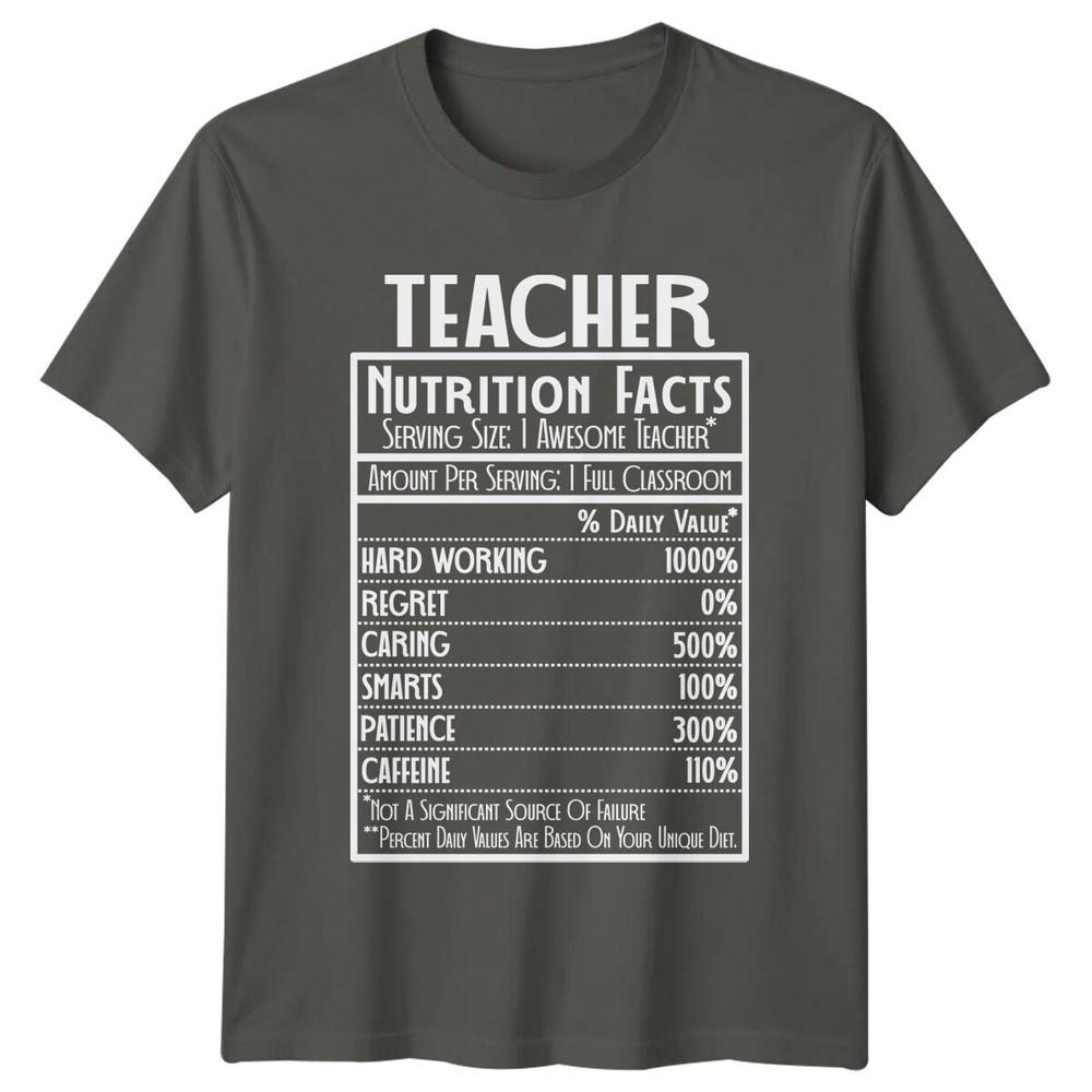 Teacher Nutrition Facts Funny Job Title TShirt