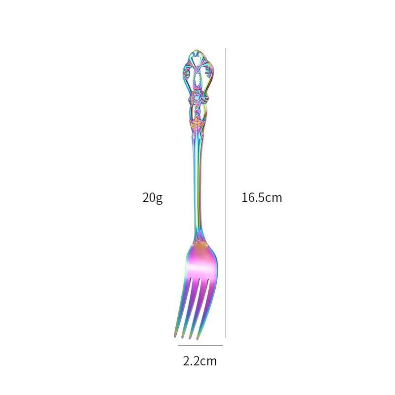 

Набір золотих столових приборів 4 шт. Європейський стиль Ложка з нержавіючої сталі Вилка Королівський ніж для стейка Ретро порожнистий дизайн Набір посуду Домашній декор