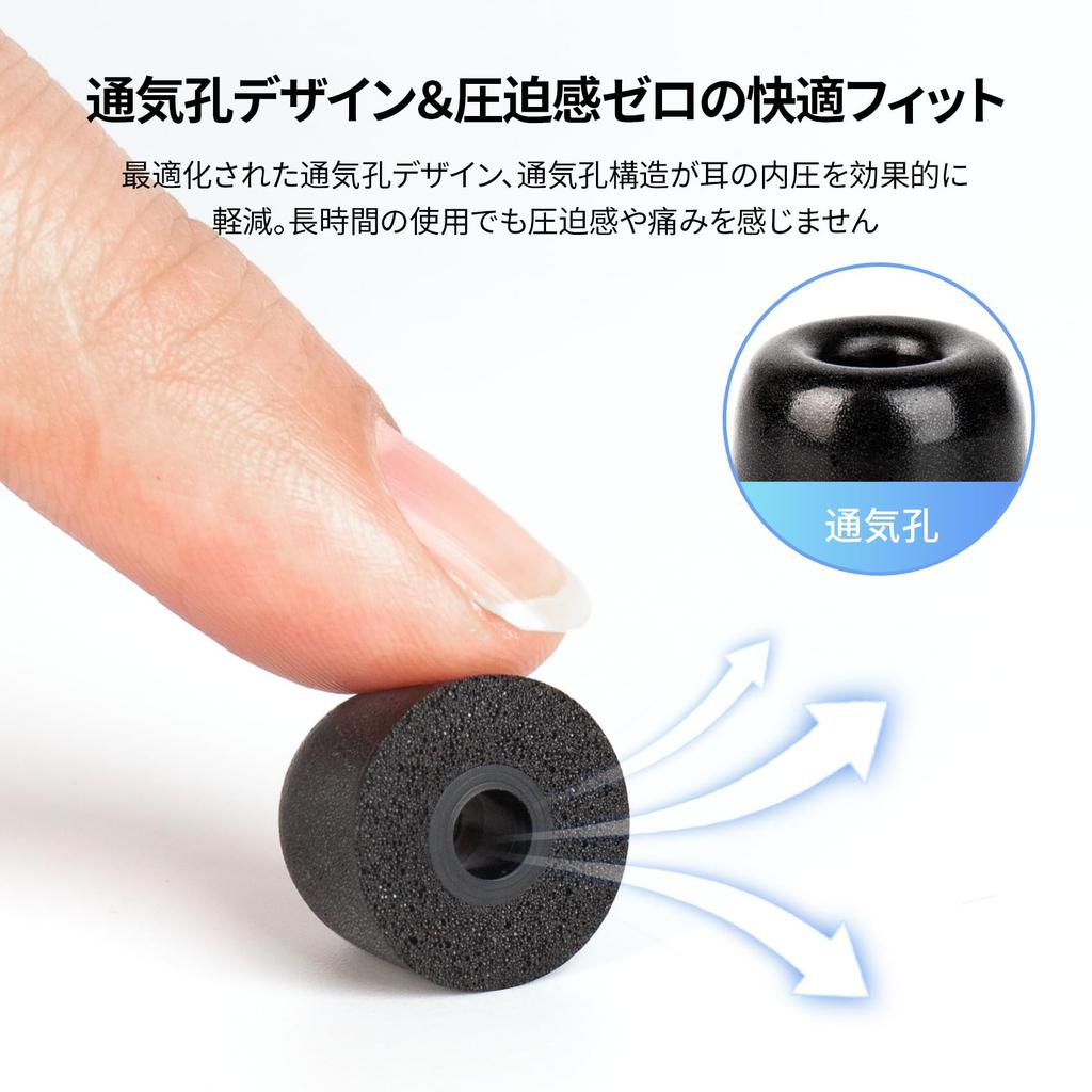 KBEAR KF02 Memory Foam Ear Tips with Antioxidant Nano Silicone Enhanced Noise and Comfortable Fit for Long Wear 12 2 Coating, Earbuds, Bass,