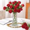 Red Roses Artificial Flowers Bulk Real Touch Velvet Roses Flowers for Wedding Centerpieces Bridal Bouquet Valentines Day Decor