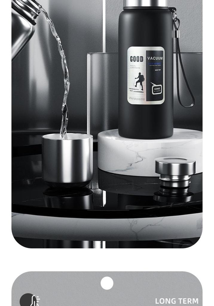 Drop-Resistant 316 Stainless Steel Travel Thermos Pot for Men - Portable, Large Capacity Outdoor Water Cup