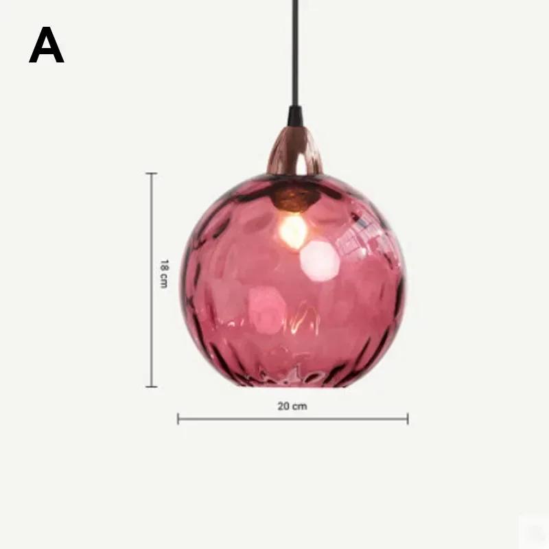 Nordic Luxury Colorful Glass Pendant Light Modern Living Room LED Chandelier Classical Glass Lampshade Home Decoration Gloss