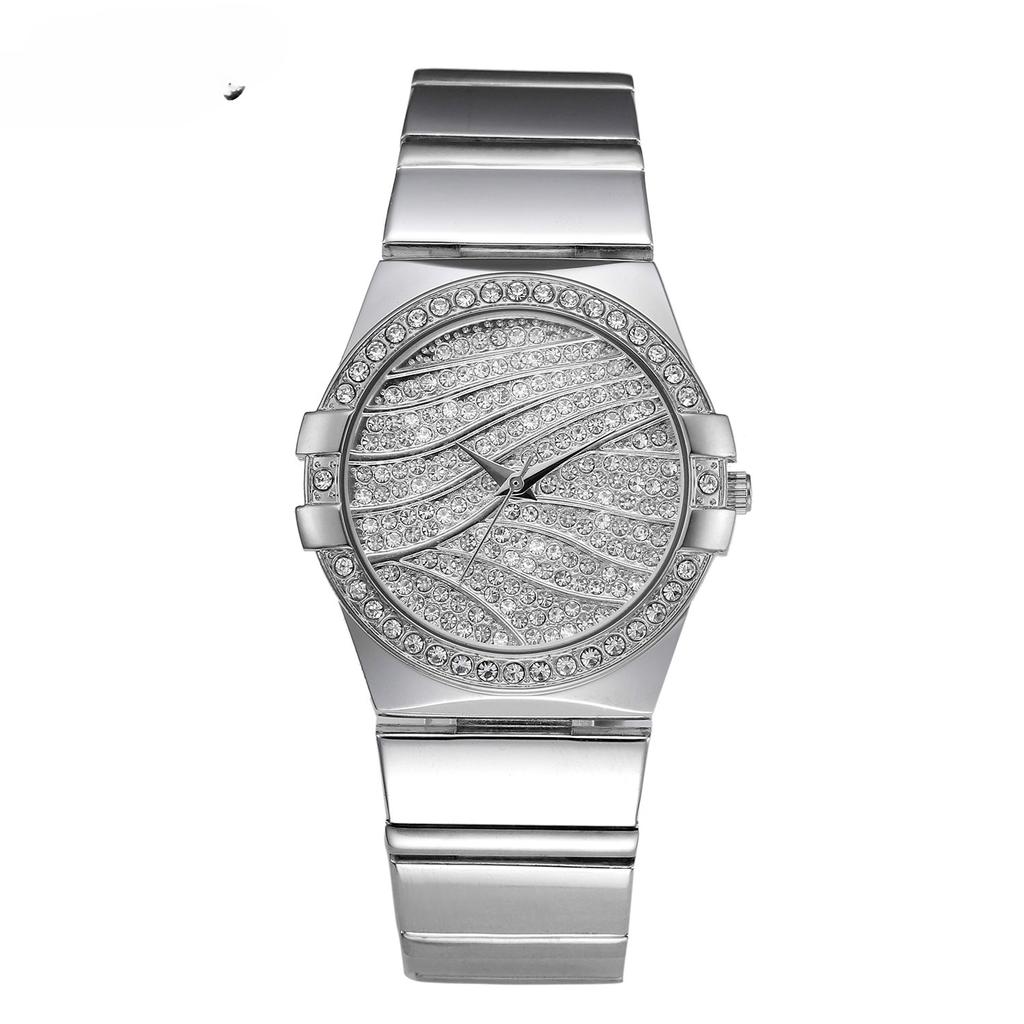 European Fashion Classic Diamond-encrusted Stainless Steel Waterproof Quartz Men's Watch