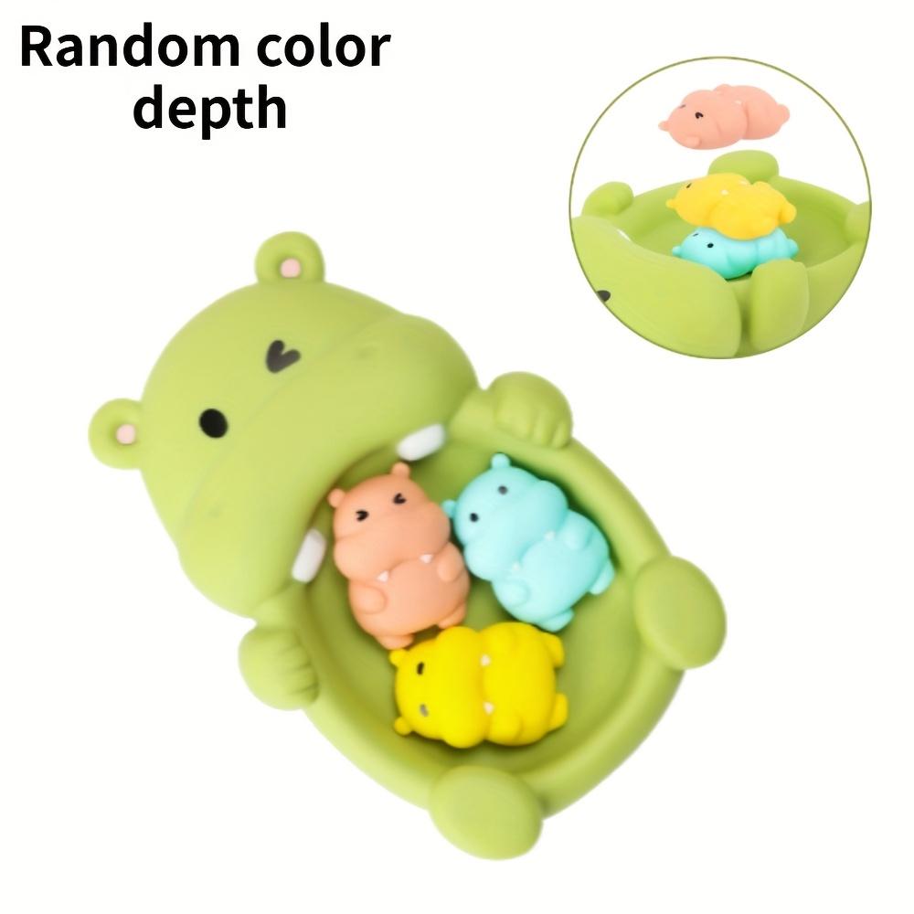 4pcs Youngsters's Bathroom Floating Animal Hippo Otter Sealed Floating Play Toy Youngsters Bath Bath Toy, Mixed Colors, Durable Material, Suitable