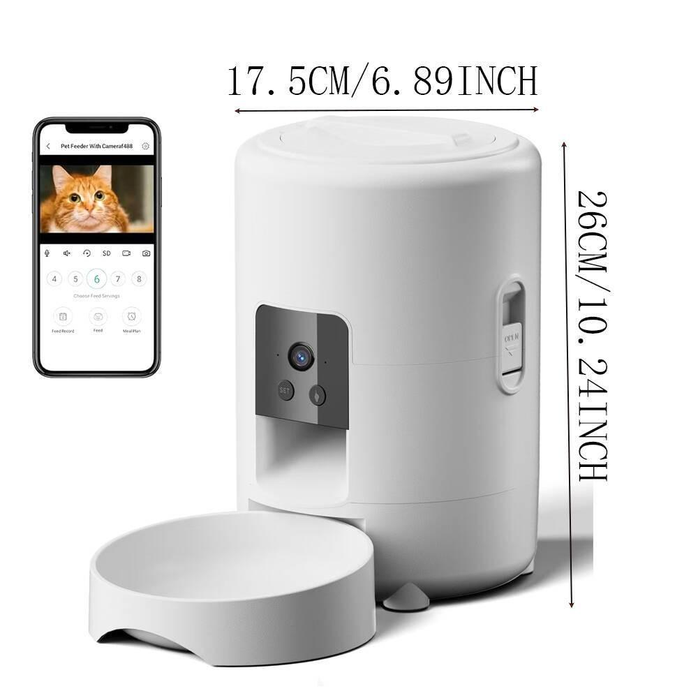 2L Large Capacity Button Wi-Fi & Camera Controlled Pet Feeding Machine Automatic Pet Feeder Smart Dog Cat Food Dispenser