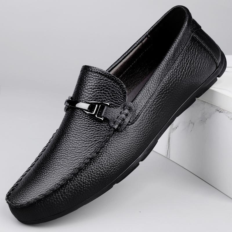 Fashion Comfortable Casual Male Lazy Footwear Mens All-match Loafers Classic Men for Wedding Shoes Genuine Leather Mens Casual Shoes