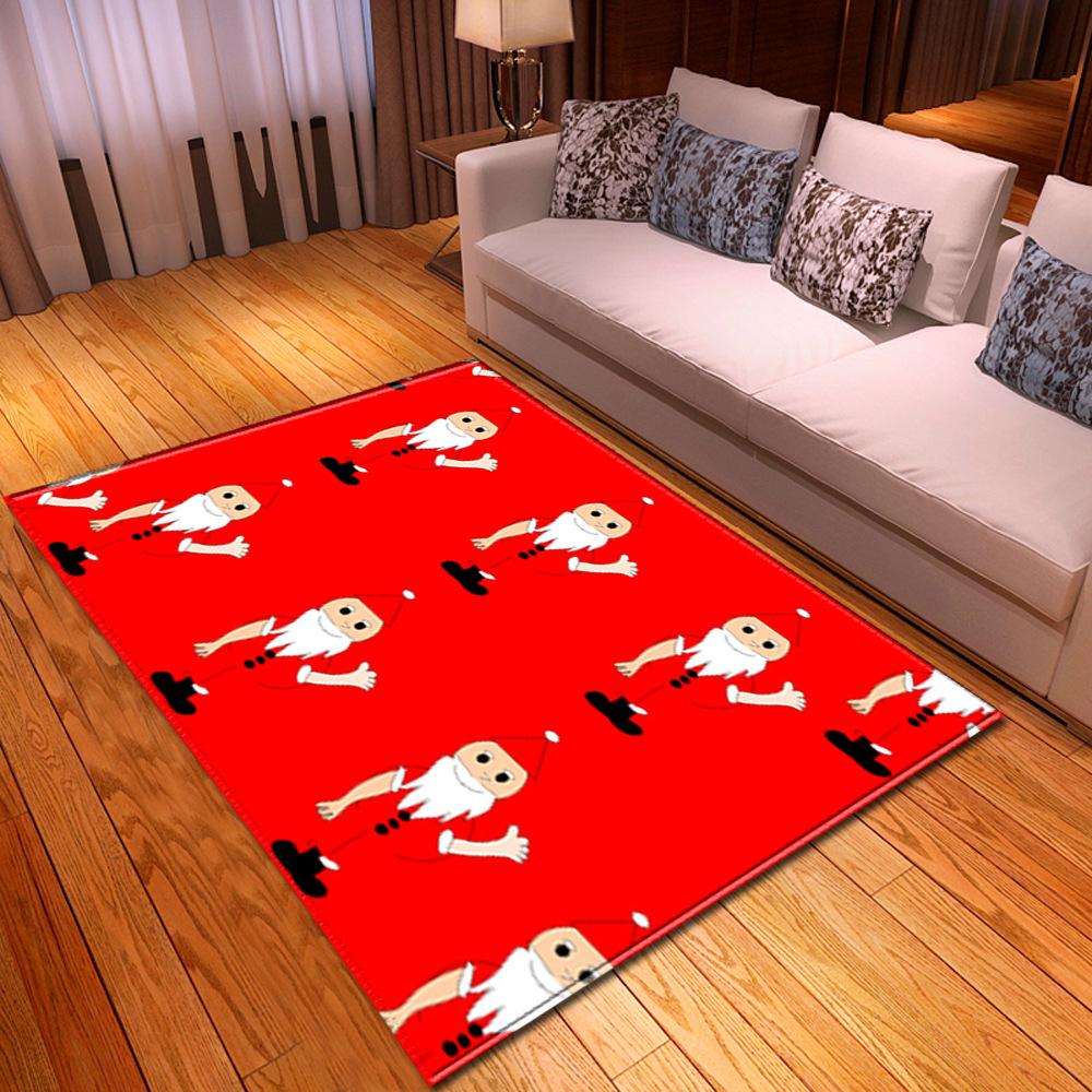 

Merry Christmas Living Room Carpet Festival Decor Parlor Area Rug Xmas Snowman Santa Claus Floor Mat Kitchen Bedroom Rug Doormat 40x60cm