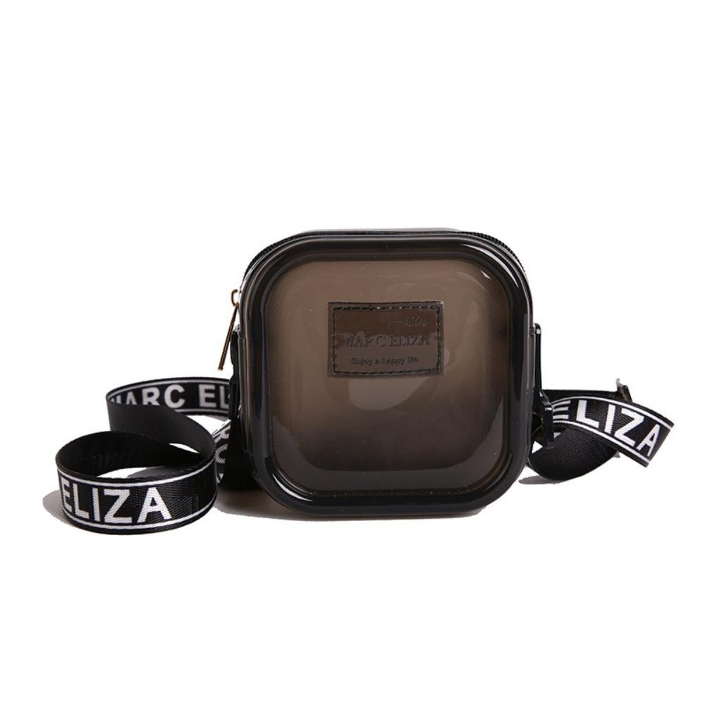 New PVC Messenger Bag Transparent Solid Color Crossbody Bag Waterproof Jelly Shoulder Bag Girls Lipstick Key Storage Bag