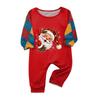 Christmas-print long-sleeve and long-pant matching family loungewear set