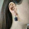 Silver Earrings with Natural Sapphire 10.745ct, Cubic Zirconia (2180296)