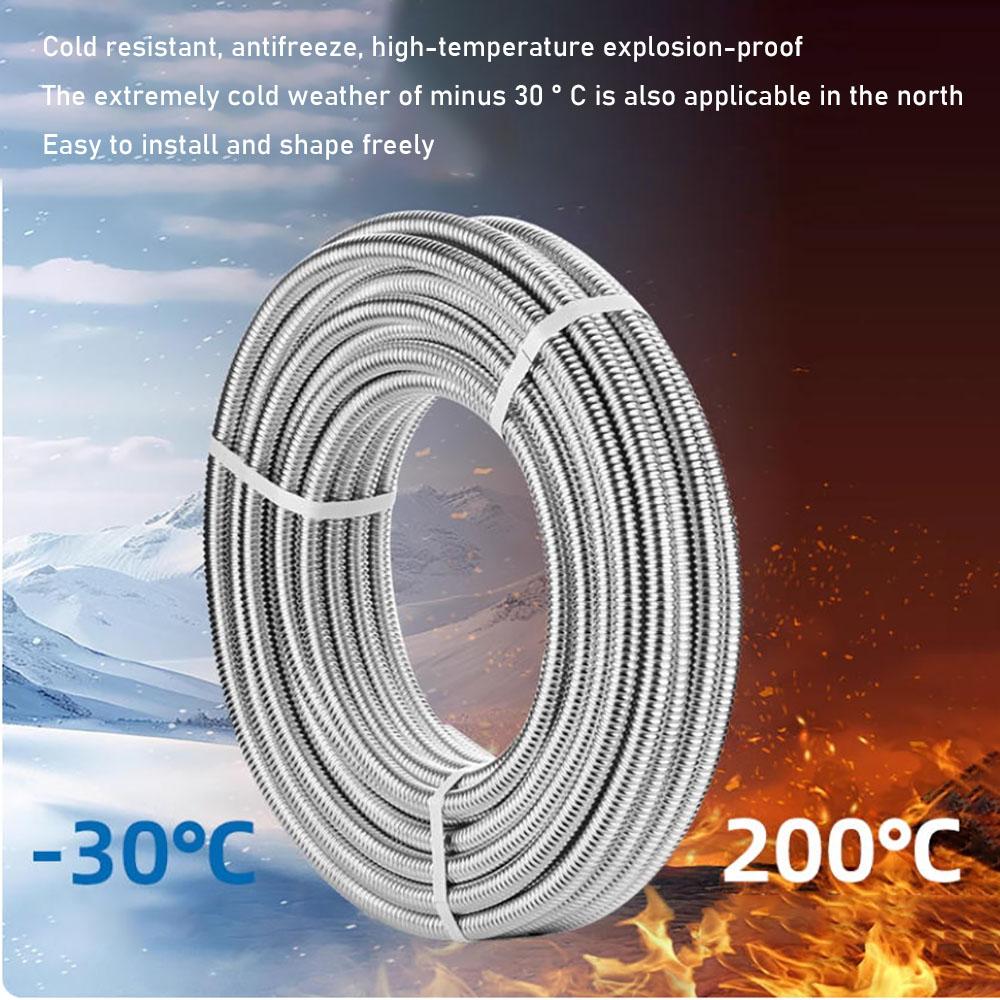 304 Stainless Steel Corrugated Pipe, 16/16.8/20/25mm Water Heater Hose, Hard Corrugated Coil For Hot And Cold Water Inlet And Ou