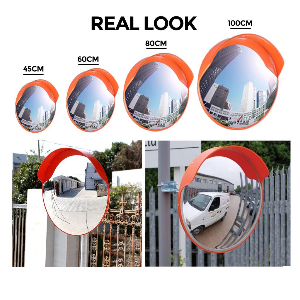 45/60/80/100CM Convex Mirror Outdoor Traffic Road Safety Wide Angle Polycarbonate Corner Turn Mirror