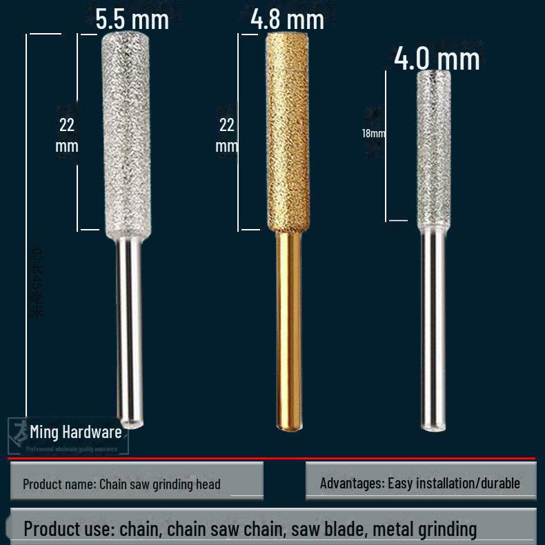 Electric Chain Grinder and Round File Set for Chainsaw Teeth Maintenance