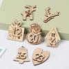 24pcs/set Merry Christmas Gift Bags Decor Ornament Number Label Wooden Pendant Christmas Advent Calendar Countdown Hanging Tags