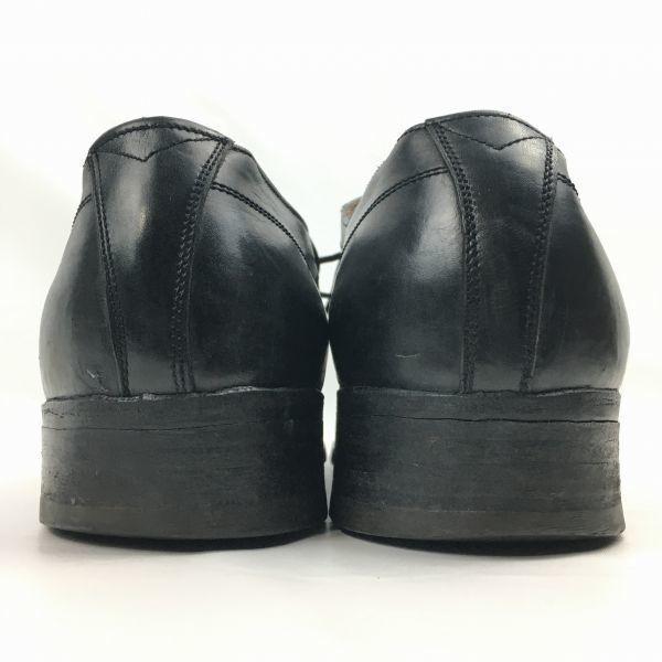 Pre-80s Agal Handmade Wooden Peg Vintage Plain Toe Black Size 26.5-27.0cm Continental Men's(USED)