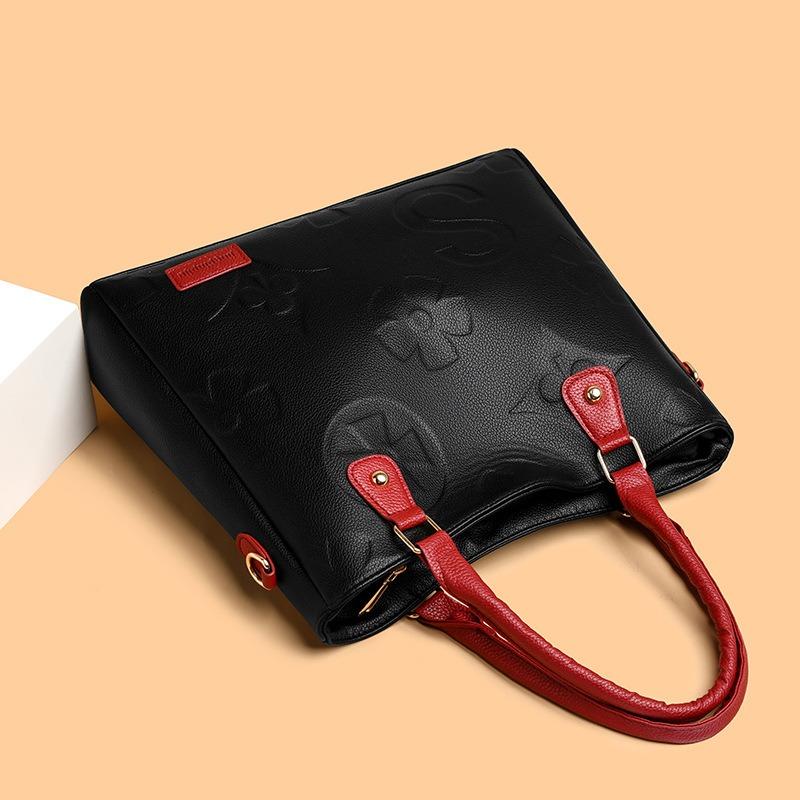 In the New Handbag, Mother, Women's Bag, Embossed Large-capacity Shoulder Handbag.