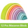 DIY Rainbow Blocks Baby Wooden Toys Large Size Rainbow Stacker Creative Building Blocks Montessori Educational Toys Wooden Toy