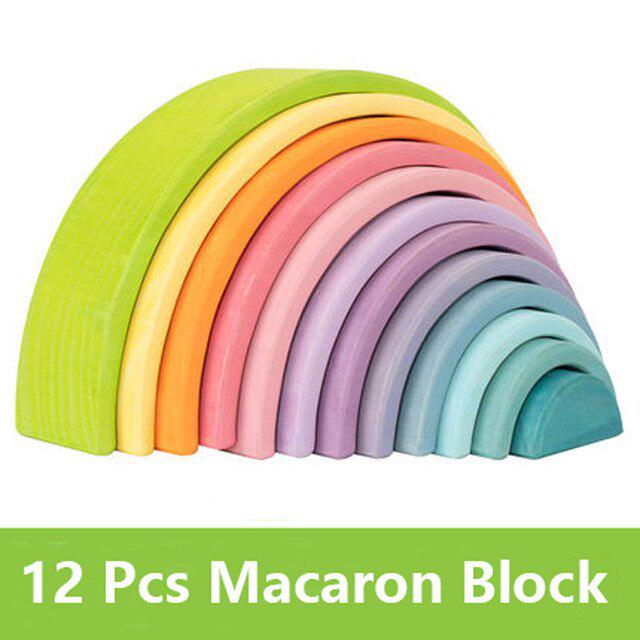 DIY Радужные блоки Детские деревянные игрушки Большой размер Радужный укладчик Креативные строительные блоки Монтессори Развивающие игрушки Деревянная игрушка