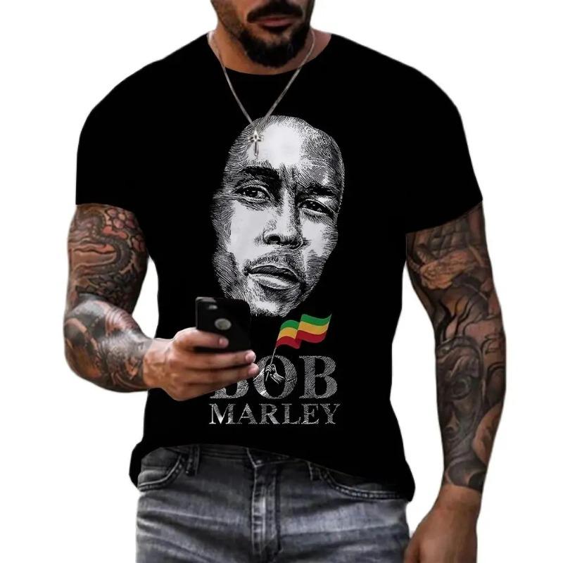 Men's 3D Rock Hip Hop Rap T-shirt Fashion Trend Street Casual Round Neck Short Sleeve Top
