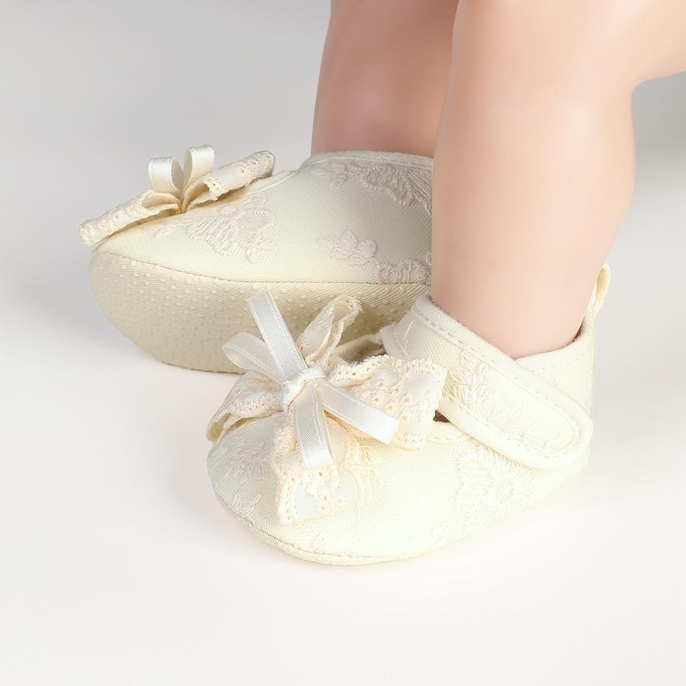 Infant Baby Bow Shoes Flat Non-slip First Walking Shoes Princess Shoes