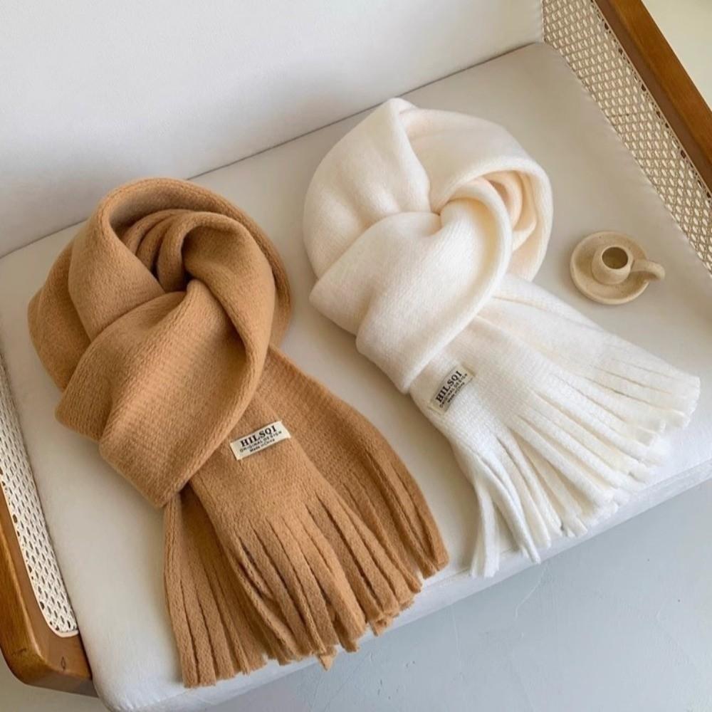 Plush Winter Cashmere Scarves Thicken Long Shawl Simple Winter Wool Scarf  Autumn Winter